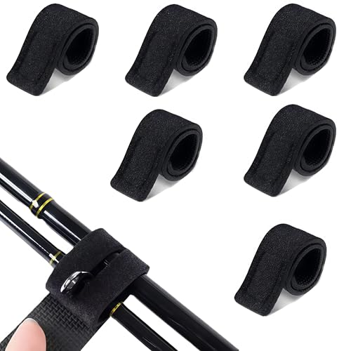 SOUUXIU 6PCS/12PCS Elastic Fishing Rod Straps Durable Portable Fits for Sea Pole Hand Pole Throwing Pole, Universal Fishing Pole Wrap Band Adjustable