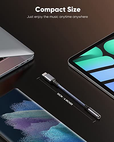 Highwings Usb Type C To 3.5Mm Female Headphone Jack Adapter, (2-Pack) Usb C To Aux Audio Dongle Adapter Compatible For Samsung Galaxy S23 S23+ S23 Ultra, S22 S21 S20 Plus/Ultra, Ipad Pro, Pixel (Grey) #TOP6