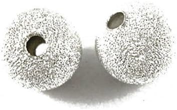 Silver Stardust Brass Round Spacer Beads 8mm Pack of 50