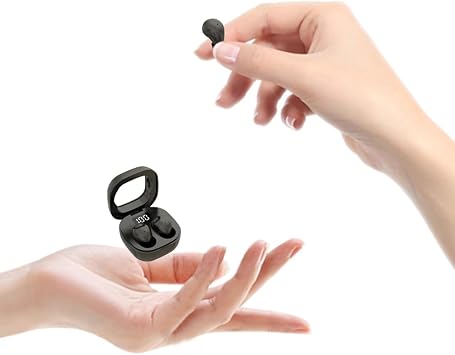SK19 Sleep Earbuds for Side Sleepers,Invisible Smallest Wireless Bluetooth Earphones,Hidden Headset for Small Ears,Earbuds with Mic for PhoneBlack