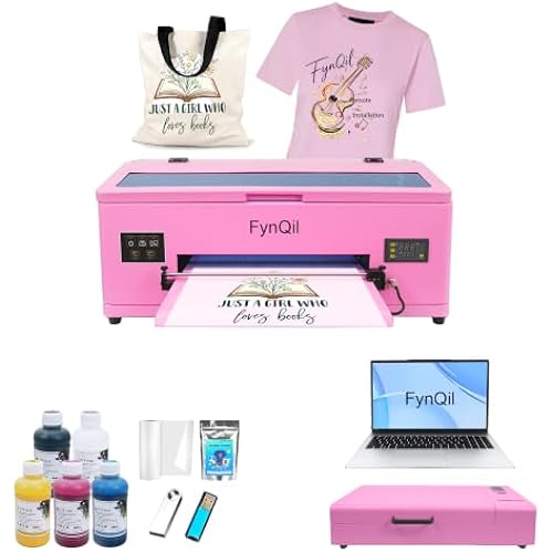 A3 R1390 DTF Printer and Oven Bundle, A3 Transfer Printing Machine for DIY Print T-Shirts Apparel with White Ink Systems & Auto Cleaning (Printer + Oven +Laptop + Consumable)