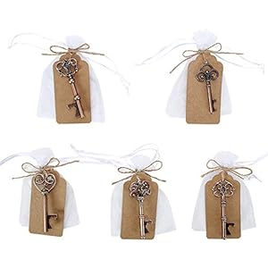 GoMaihe Vintage flesopener, 50 stuks, vintage flesopener, met doe-het-zelf kaarten en zakjes, bieropener, herinneringen, huwelijksgeschenken, voor uitnodigingen, decoratie voor hotel, bar, feest,