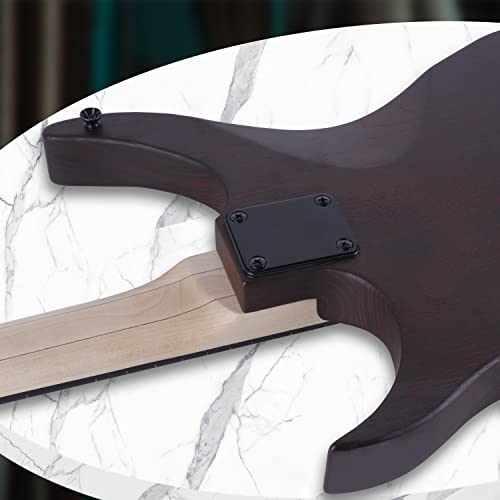 Leo Jaymz 6 Strings Headless Electric Guitar - Full Scale Travel Guitar - Ash Body And 5 Piece Maple Neck - Customized Pickups (Brown) #TOP3