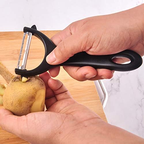 Lamapee Potato Peeler, Y-Shaped Swivel Vegetable Peeler for Kitchen, Black - New Upgrade