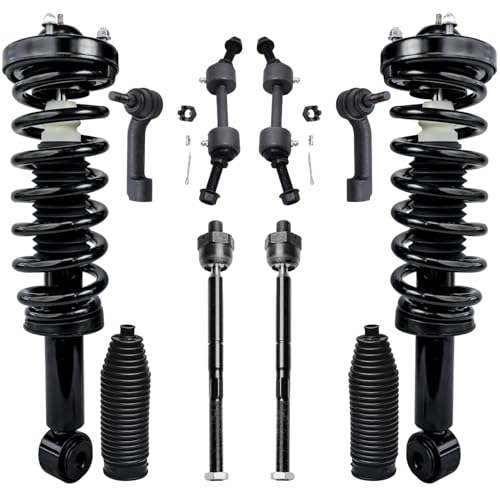 Image of Detroit Axle - 2WD 10pc Front Suspension Kit for 09-13 Ford F-150, Struts & Coil Spring Tie Rods Sway Bars Boots 2009 2010 2011 2012 2013 Replacement Quick Install Ready Struts Shocks Assembly