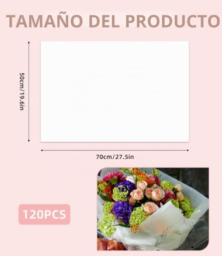 Miniatura 2 de 120 Hojas De Papel De Seda Blanco, 70 X 50 Cm, Papel De Seda Para Envolver Regalos, Para Bodas, Fiestas De Cumpleaños, Navidad, Manualidades, Fiestas De Vacaciones