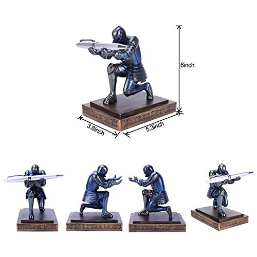 CYXStar-Resin-Soldier-Executive-Pen-Holder-Desk-Organizer-Cool-Pen-Stand-Home-Decor-Resin-Pencil-Holder-with-a-Pen-for-Men-as-Gift-Blue