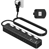 延長コード 3m 電源タップ マグネット 5つ個別スイッチ 8個AC口 2個Type-Cと2個Type-Aポート USB専用スイッチ NVEESHOX たこあし コンセント usb付き テーブルタップ タコ足配線 蛸足コンセント 磁石 省エネ 雷ガード PSE技術基準適合 壁掛け/卓上に ブラック