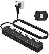 Amazon.co.jp: 延長コード 5m 電源タップ マグネット 5つ個別スイッチ