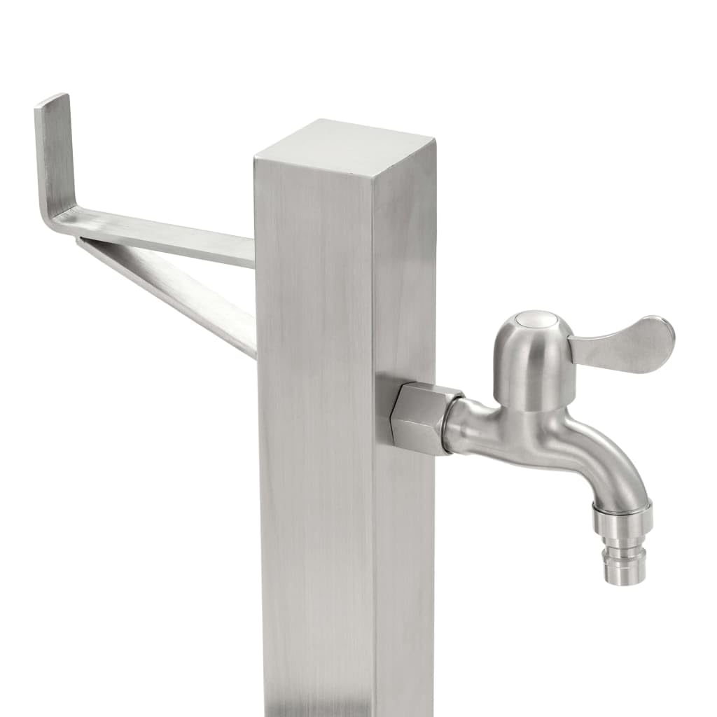 vidaXL Columna Agua para Jardín Acero Inoxidable Cuadrada 65 cm Fuente Patio