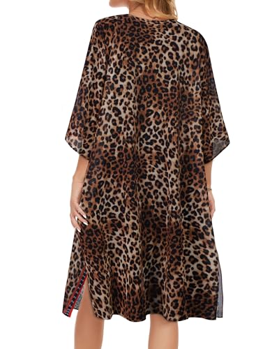 Image of Women's Kimono Beach Cover up for Summer Bathing Suits Cardigans Casual Loose Swimwear 2026