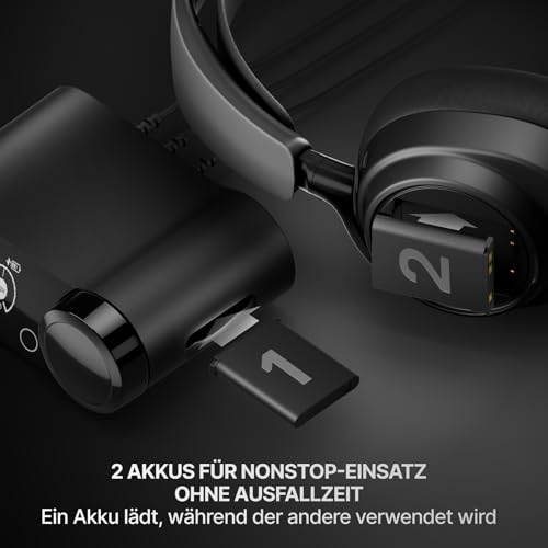 SteelSeries Arctis Nova Elite - Hi-Res Wireless Gaming Headset – 96 kHz/24 Bit – Carbonfaser – ANC – KI-Geräuschunterdrückung – App – 2,4 GHz + BT – Multi-Source-Mix – OmniPlay PC+PS+Xbox - Schwarz