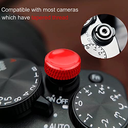 Yullmu Camera Shutter Button (2 Pack/Red&Black) 12Mm Pure Copper Soft Shutter Release Button For Fuji Fujifilm Xt30 X100V X100F X100T X100S X100 X-T4 X-T3 Xt2 Xt1 X30 X20 X10 X-T20 #TOP1