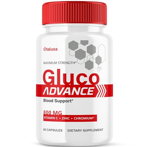 Gluco Advance Capsules, Gluco Advanced Blood Support Supplement GlucoAdvance Pills for Joints, GlucoseAdvance Premium Blend Flow Balance All Natural Formula Overall Health Wellness (60 Capsules)