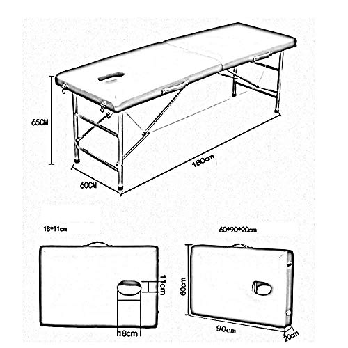 Folding Massage Bed with Headrest, Portable Physiotherapy & Beauty Table, PU Leather, Adjustable Parallel Bar - Image 3