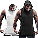 Coofandy Gilet da Uomo Senza Maniche Tinta Unita Gilet con Cappuccio Gilet Sportivo Jogging Fitness 2 Pezzi