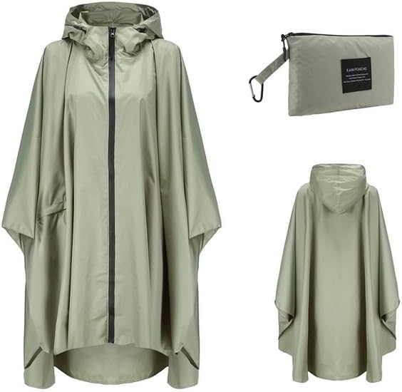 Waterproof Hooded Raincoat for Men and Women Outdoor Backpack Rain Coat Poncho Jacket Cloak Trench (Color : Mustard, Size : One Size)