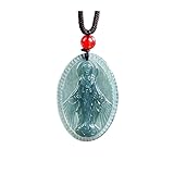 [AMULETTE RELIGIEUSE] : Conçu comme un souvenir sacré for les croyants, ce pendentif en jade combine l'énergie fondamentale de la pierre naturelle avec la bénédiction divine de la Madone, apportant la paix au porteur.
