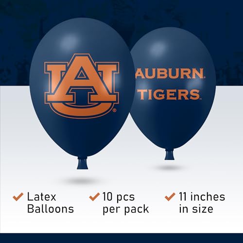 Auburn Tigers Balloons 10 Pack 11" Official Licensed Logos, Helium Quality Latex Balloons, Perfect for College Football Team Celebration, Decorated Front and Back by Westrick by Westrick - Used condition - Image 2