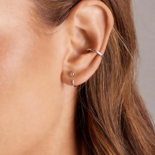 Image of Moissanite Stud Earrings for Men Women, 925 Sterling Silver 18K White Gold Plated, 1CT 6.5mm Round Cut, VVS1 D Color （0.6-2ct）