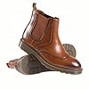 MENS CASUAL DEALER BOOTS CHELSEA PULL ON ANKLE FASHION WORK HIKING FARMERS CUSHIONED BROGUE SMART SHOES (TAN, UK Footwear Size System, Adult, Men, Numeric, Medium, 9) #4