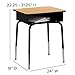 Flash Furniture Billie Open Front Student Desk for Classrooms or Remote Learning, Height Adjustable School Desk with Metal Book Box, Natural/Black