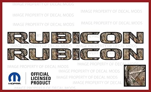 Miniatura 2 de Decal Mods Rubicon - Calcomanías gráficas para capó para Jeep Wrangler JK Rubicon (2007-2018) Realtree AP con contorno negro (juego de 2) FJ5U2