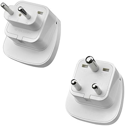 Gadgets Hut UK - [2Pcs] UK to India/Pakistan Travel Adapter, 3 Pin and 2 Pin Prong Plugs for Visitor from UK, EU, USA, Australia to India and Pakistan (Package Contains 2 plugs only)