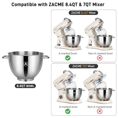 ZACME Bowl de Acero Inoxidable 8.4QT Capacidad miniatura 3