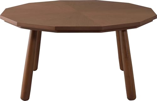 AZUMAYA KT-110 Kotatsu Heater Table, W31.5 x D31.5 x H15.4 Inches, Natural Oak and Rubber Wood Material with Dodecagon Shape Table Top, Home and Living, Walnut Brown Color - Thumbnail 3