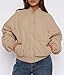 PRETTYGARDEN Women's Quilted Bomber Jacket Fall Fashion 2026 Lightweight Cropped Zip up Outerwear Winter Puffer Coats Pockets (Khaki,Medium)