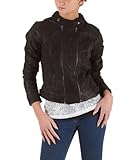 trendige kurze Lederjacke VERO MODA Damen Jacke schwarz Nero (Black) L