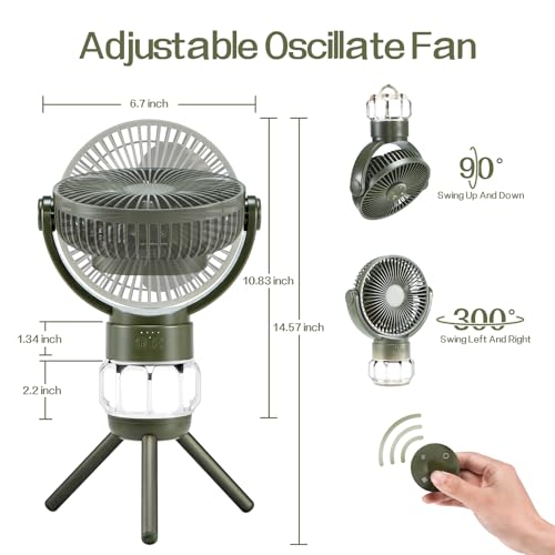 Camping-Fan-Battery-Powered-Fan-with-LED-Lantern-10000mAh-Portable-Camping-Fan-for-tents-8H-Timer-270Rotation-Rechargeable-Fan-Battery-Operated-Fan-USB-Desk-Fan-Beach-Fan-with-Hook