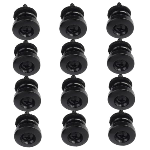 SUPVOX 12Pcs Slip Guitar Strap Locks Set for Electric Guitar Bass Fit Durable Material Easy Installation Secure Attachment for Musicians Button Design