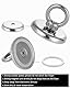 TIDEVAN 4 Stück Magnete Stark,Groß 50kg Neodym-Magnet,Durchmesser 42 mm Starker Magnete Schwerlast Neodym Ösenmagnet Magnethaken Magnet Fishing mit Heberinge und Schrauben für Zuhause Werkstatt Rasen