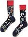 Many Mornings Game Over Chaussettes multicolores avec un motif de jeu, coton, console, coussinets, pac-man (35-38)