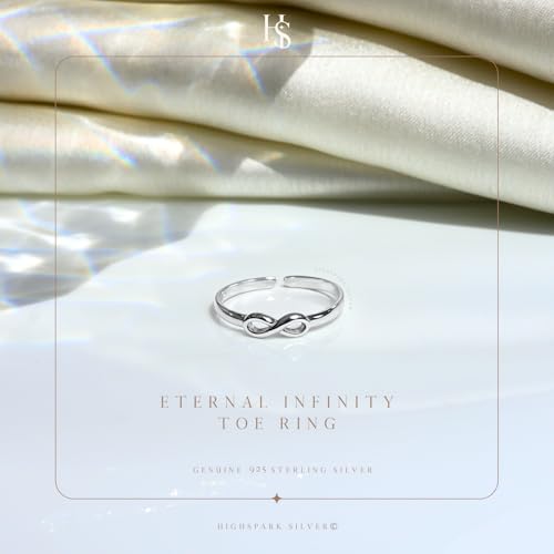 Image of HighSpark Silver Toe Ring /Band Ring for Women | 92.5 Sterling Silver Adjustable Toe Rings | 1 Piece Only | Minimal & Elegant Designs