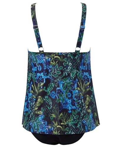 Image of SUUKSESS Women Tummy Control Tankini Bathing Suit Ruffle High Waisted Swimsuit