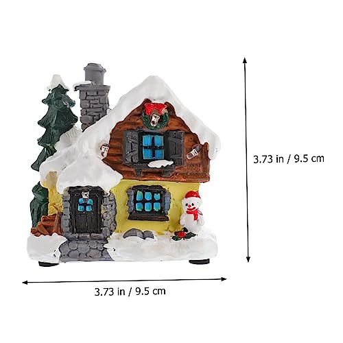 PRETYZOOM Enfeites Natalinos De Resina Vila De Natal Neve Casa De Natal Em Miniatura Decoração Da Vi