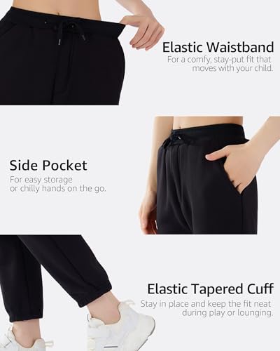 Boys Fleece Joggers Sweatpants Soft Warm Kids Active Sweat Pants with Pocket & Drawstring Size 4-123