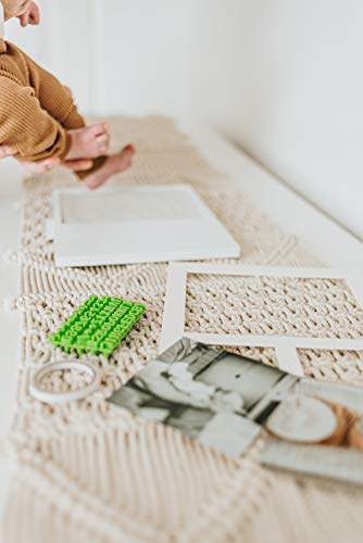 Farmhouse Baby Handprint & Footprint Picture Frame Kit - Rustic 9" X 11" Distressed Wood Photo Frame & Clay Keepsake For Newborns. Bonus Stencil For Personalized Registry, New Mom Or Shower Gift #TOP4