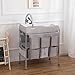 Baby Changing Table, Versatile Portable Folding Changing Table, Waterproof Diaper Changing Station with Waste Basket, Adjustable Height with 2 Drawers, Baby Changing Station for Infant and Newborn