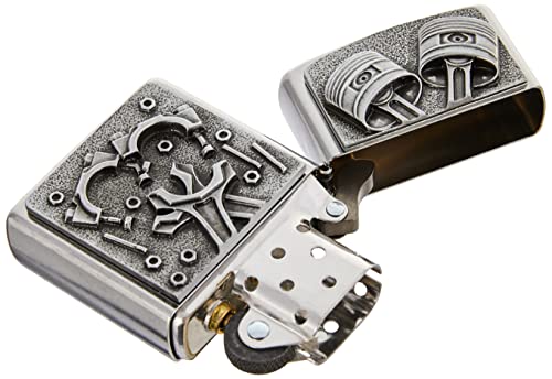 Zippo Zapalniczka Sztormowa, Części Silnika, Street Chrome, Emblemat, do Napełniania, Wielokrotnego Użytku, Odporna na Wiatr, Pudełko Prezentowe, Wyprodukowana w USA