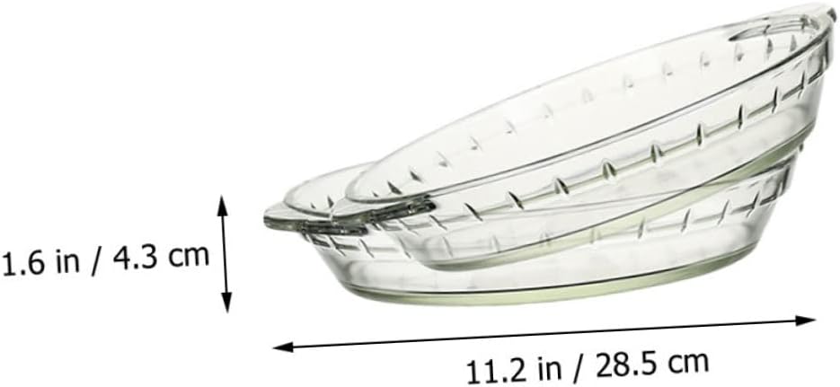 2pcs Heat-resistant Glass Baking Dish Transparent Food Serving Tray for Microwave Oven Use Kitchen Cookware