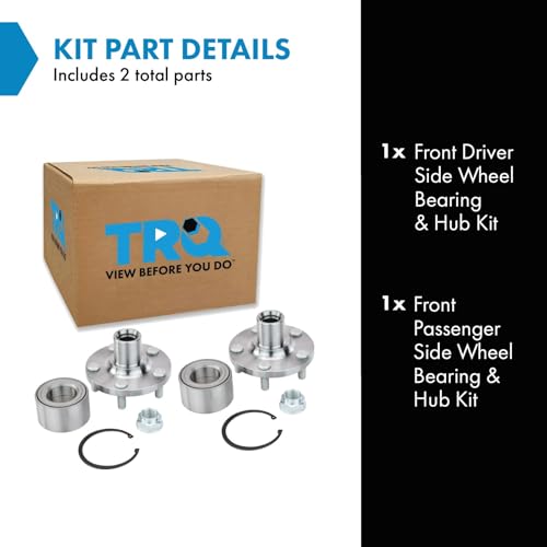 TRQ Front Driver and Passenger Side Wheel Bearing and Hub Kit Compatible with 2003-18 Toyota Corolla, 2019 Toyota Corolla L4 1.8L, 2003-08 Matrix, 2003-08 Pontiac Vibe More by TRQ - Image 2