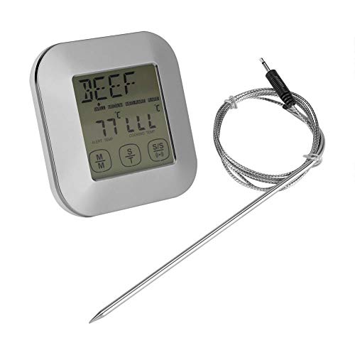 Thermomètre numérique viande à écran tactile et sonde de cuisson pour cuisine