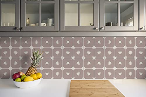 PVC suelo azulejos Decormat autoadhesivos acabado mate diseño geométrico estrellas 5