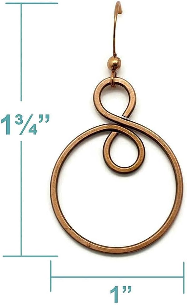Pillar of Salt Studio Handcrafted Earrings Solid Copper Infinity Hoop Wire Wrapped Earrings (Antiqued Copper, Small, 1-1/4" drop) - Image 4