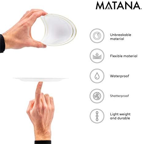 MATANA - 60 Pack Premium Gold Rimmed Multi-Use Plastic Dinner & Dessert Plates for Wedding Anniversary and Birthday Party - 30 x 26cm & 30 x 19cm