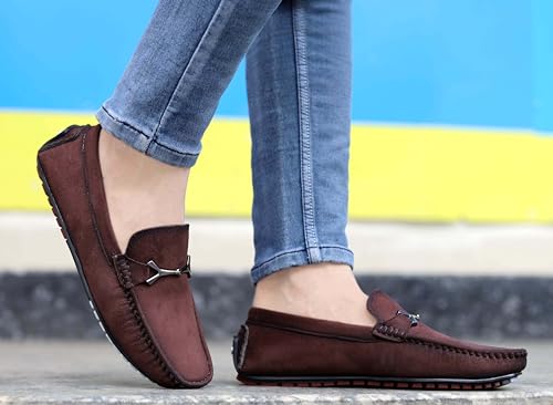 Image of AADI Men's Suede Leather Outdoor Casual Loafer Shoes